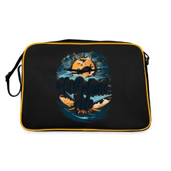 Meine Erste Flugreise Erstes Mal Fliegen - Retro Tasche - Schwarz/Gold - Hinten
