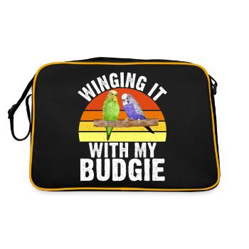 Budgie Gift - Retro Bag - black/gold - Back
