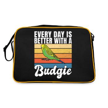 Budgie Gift - Retro Bag - black/gold - Back