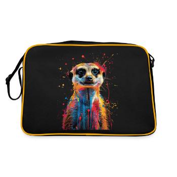 Erdmännchen - Retro Tasche - Schwarz/Gold - Hinten