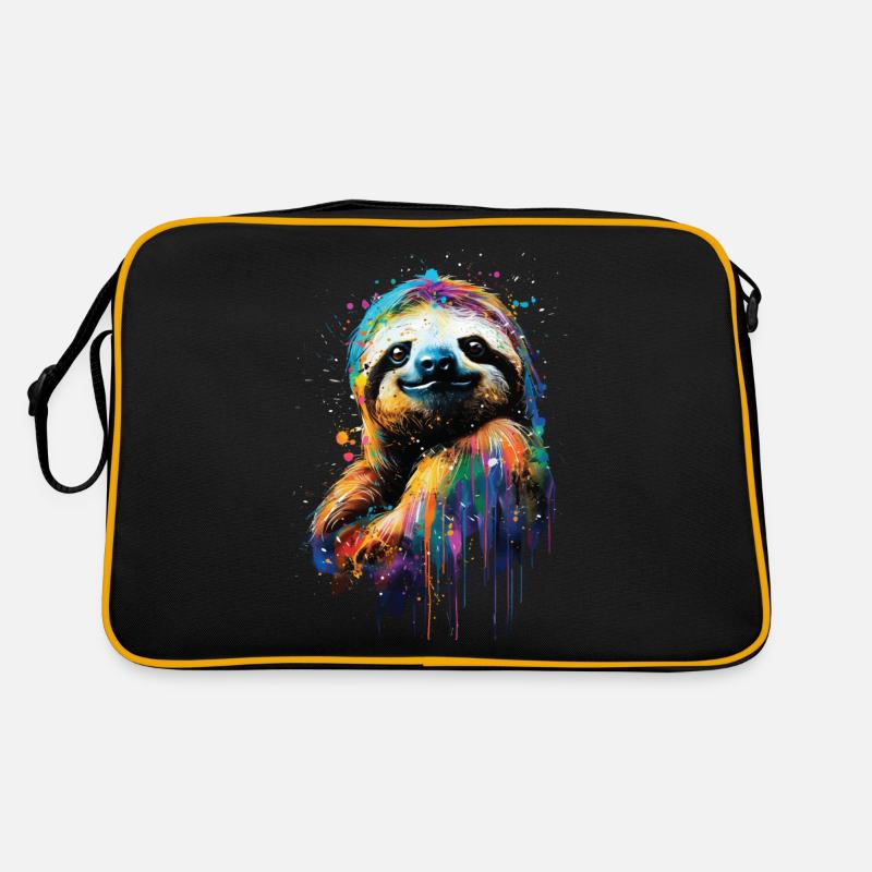 Faultier - Retro Tasche - Schwarz/Gold