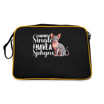 I'm not single, I have a Sphynx cat. - Retro Bag - black/gold - Back