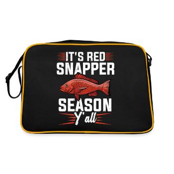 Angeln, Es Ist Red Snapper-saison, Ihr Alle! - Retro Tasche - Schwarz/Gold - Hinten