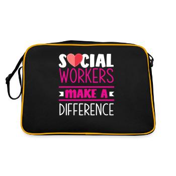 Social workers make a difference - Retro Bag - black/gold - Back