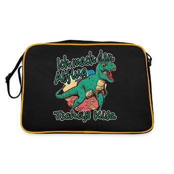 T-Rex - I'm taking off, goodbye daycare. - Retro Bag - black/gold - Back