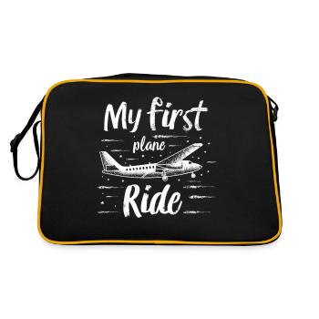 Meine Erste Flugreise Erstes Mal Fliegen - Retro Tasche - Schwarz/Gold - Hinten