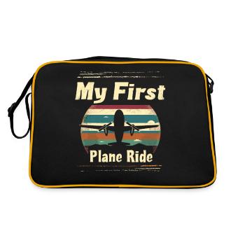 Meine Erste Flugreise Erstes Mal Fliegen - Retro Tasche - Schwarz/Gold - Hinten