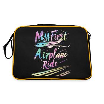 Meine Erste Flugreise Erstes Mal Fliegen - Retro Tasche - Schwarz/Gold - Hinten