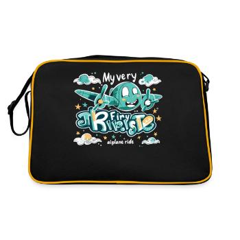 Meine Erste Flugreise Erstes Mal Fliegen - Retro Tasche - Schwarz/Gold - Hinten