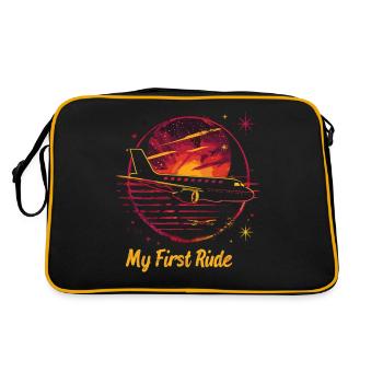 Meine Erste Flugreise Erstes Mal Fliegen - Retro Tasche - Schwarz/Gold - Hinten