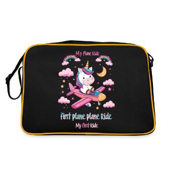 Meine Erste Flugreise Erstes Mal Fliegen - Retro Tasche - Schwarz/Gold - Hinten