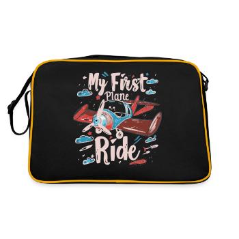 Meine Erste Flugreise Erstes Mal Fliegen - Retro Tasche - Schwarz/Gold - Hinten