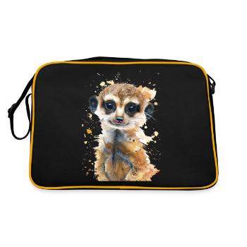Erdmännchen - Retro Tasche - Schwarz/Gold - Hinten