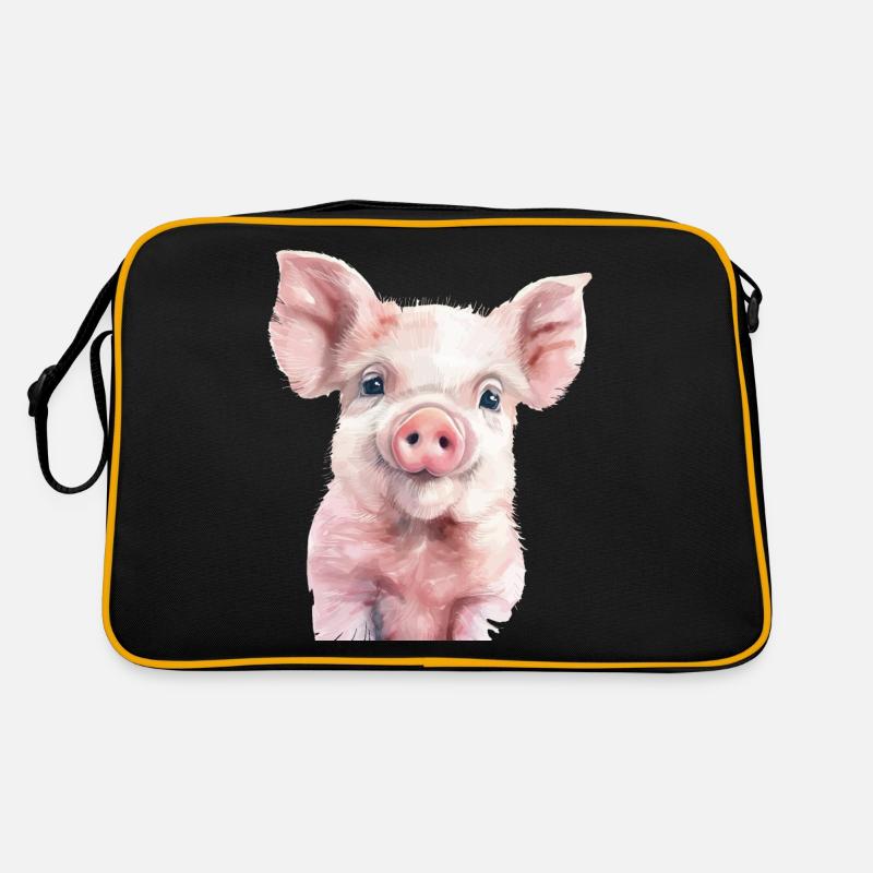 Cochon - Sac Retro - noir/or