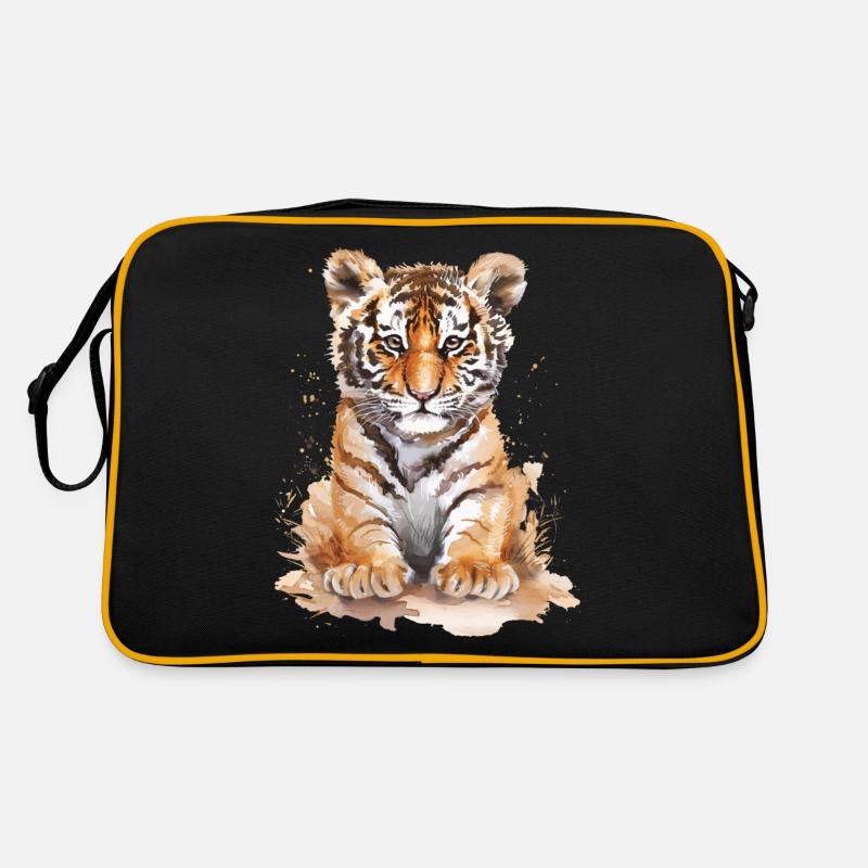 Tiger - Retro Tasche - Schwarz/Gold