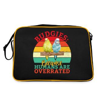 Budgie Gift - Retro Bag - black/gold - Back