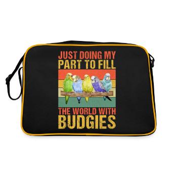 Budgie Gift - Retro Bag - black/gold - Back