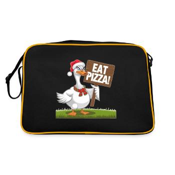 Oie de Noël avec souhait de pizza - Sac Retro - noir/or - Dos