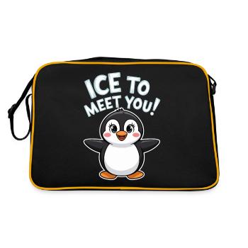 Jeu de mots pingouin mignon - Sac Retro - noir/or - Dos
