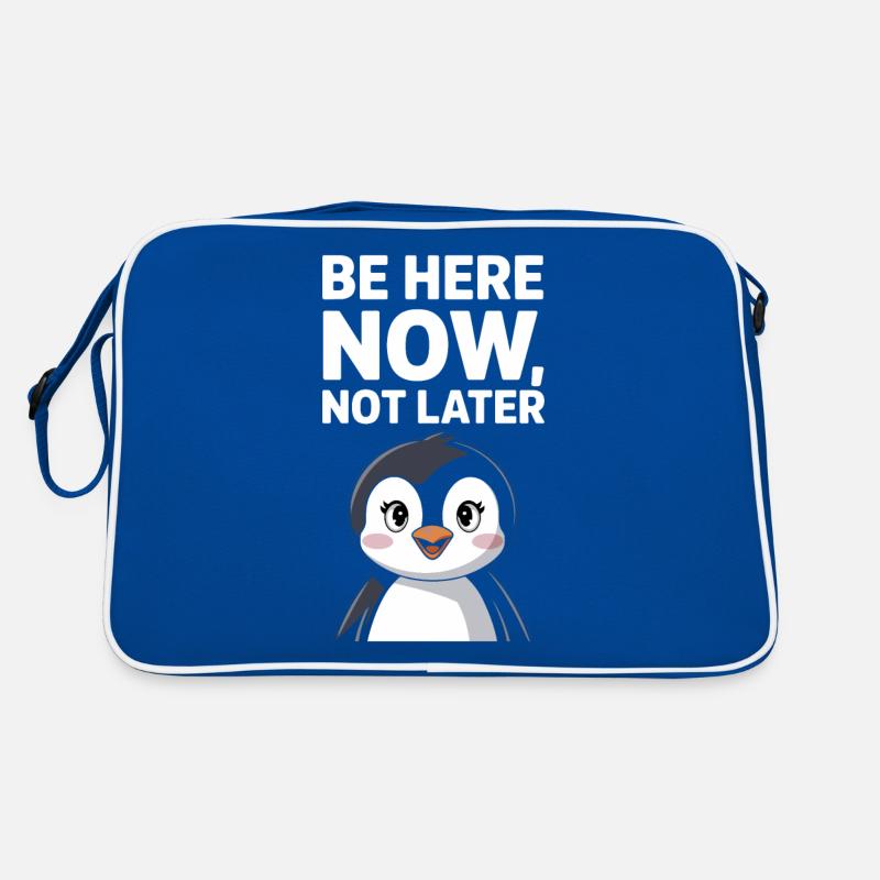 Don't Be Here Now Later Penguin Illustration Retro Bag