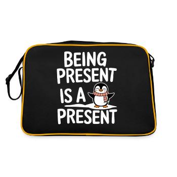 Being Present is a gift with Penguin - Retro Bag - black/gold - Back