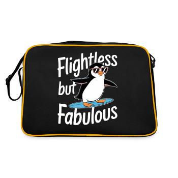 Incapable de voler mais fabuleux surfeur pingouin - Sac Retro - noir/or - Dos