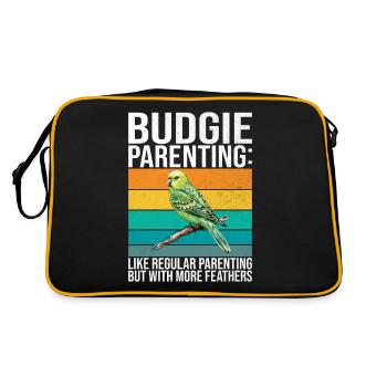 Budgie Gift - Retro Bag - black/gold - Back