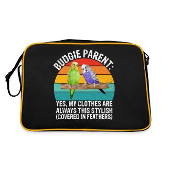 Budgie Gift - Retro Bag - black/gold - Back
