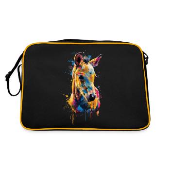 Pferd - Retro Tasche - Schwarz/Gold - Hinten