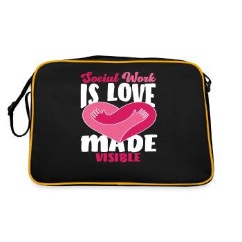 Le travail social, c’est l’amour visible - Sac Retro - noir/or - Dos