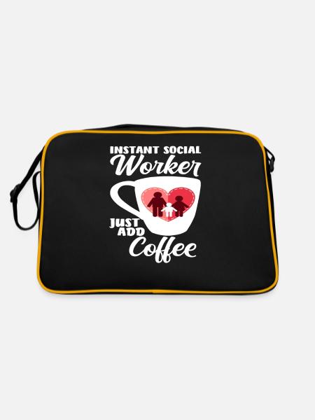 Instant Social Worker Simple Coffee - Retro Bag - black/gold - Back