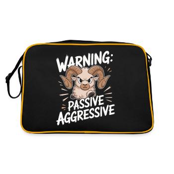 Attention : passif agressif drôle motif bélier - Sac Retro - noir/or - Dos