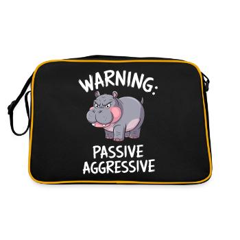 Avertissement : Hippopotame passif agressif dessin animé - Sac Retro - noir/or - Dos