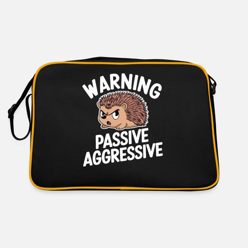 Avertissement, Passif, Agressif, Hérisson, Humour Sac Retro