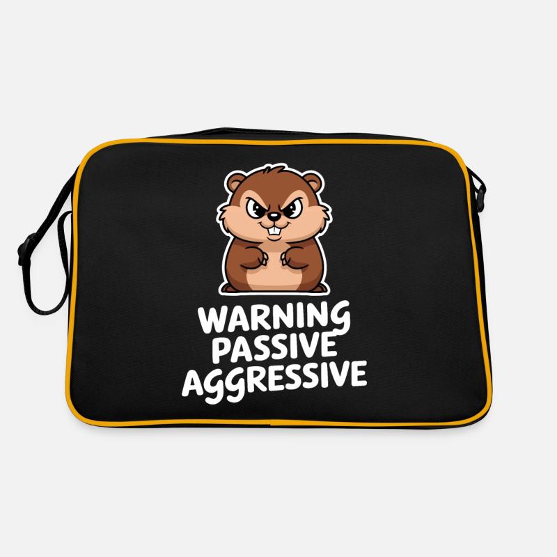 Achtung: Passiv-Aggressiv Nagetier Retro Tasche