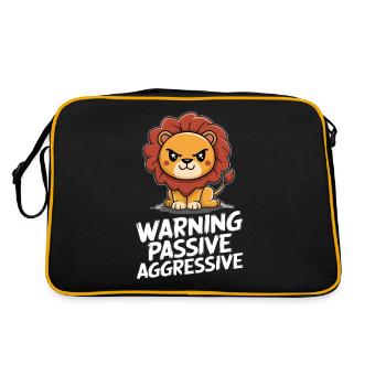Attention : Illustration Lion Passif Agressif - Sac Retro - noir/or - Dos