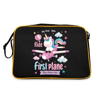 Meine Erste Flugreise Erstes Mal Fliegen - Retro Tasche - Schwarz/Gold - Hinten