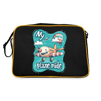 Meine Erste Flugreise Erstes Mal Fliegen - Retro Tasche - Schwarz/Gold - Hinten
