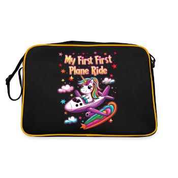 Meine Erste Flugreise Erstes Mal Fliegen - Retro Tasche - Schwarz/Gold - Hinten