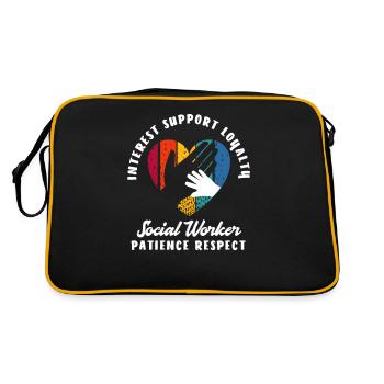 Travailleur social Intérêt Soutien Loyauté - Sac Retro - noir/or - Dos