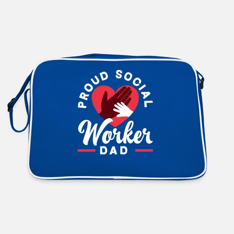 Stolzer Sozialarbeiter Papa mit Herz Retro Tasche