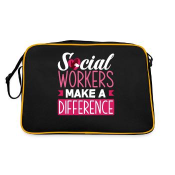 Social workers make a difference - Retro Bag - black/gold - Back
