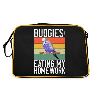 Budgie Gift - Retro Bag - black/gold - Back