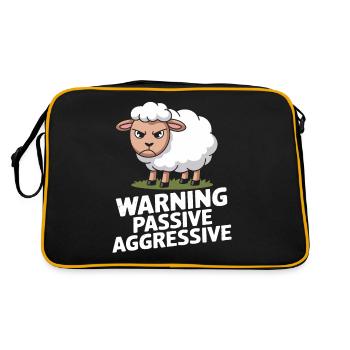 Beware Passive Aggressive Sheep - Retro Bag - black/gold - Back