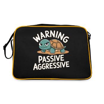 Attention Passif Agressif Tortue Humour - Sac Retro - noir/or - Dos