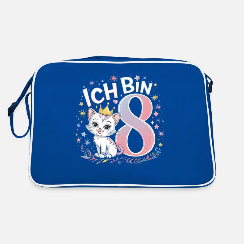 8ème anniversaire Chat Chaton Anniversaire des enfants Sac Retro