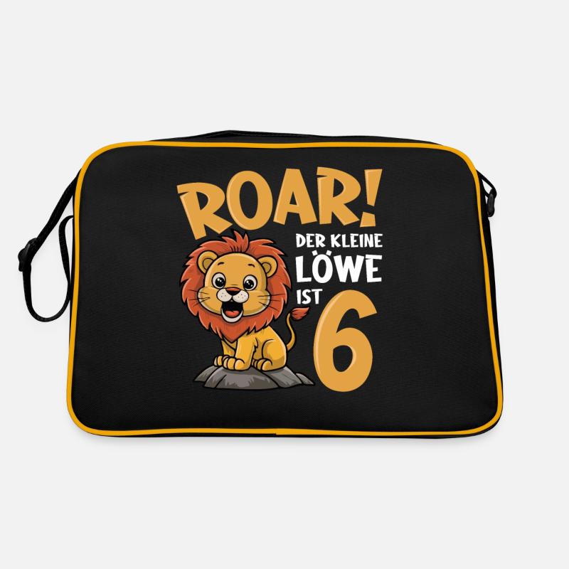 6. Geburtstag Junge Löwe Retro Tasche