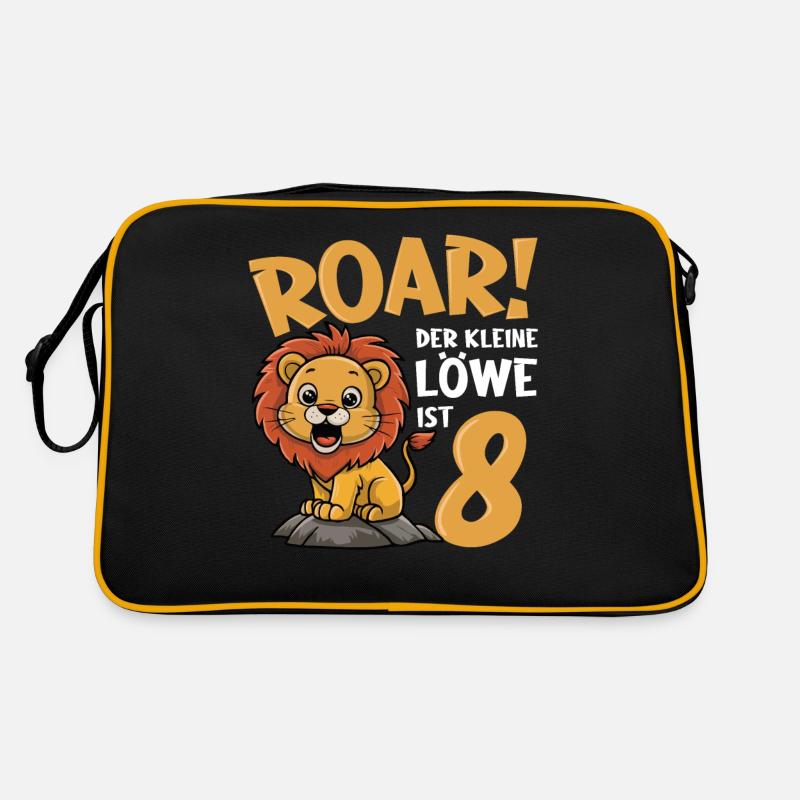 8. Geburtstag Junge Löwe Retro Tasche