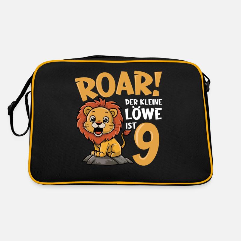 9. Geburtstag Junge Löwe Retro Tasche