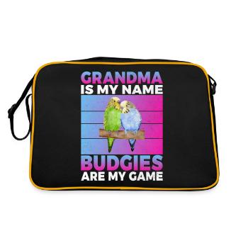 Budgie Gift - Retro Bag - black/gold - Back